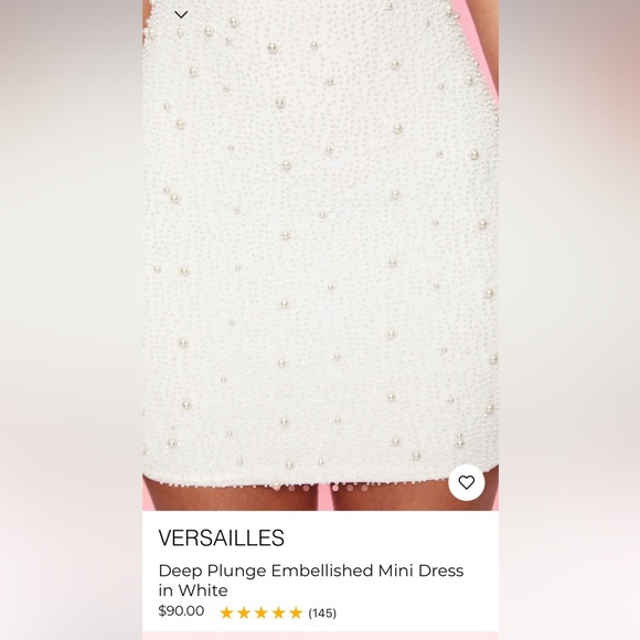 Oh Polly Deep Plunge Embellished Mini Dress in White Size 4 - Picture 4 of 5